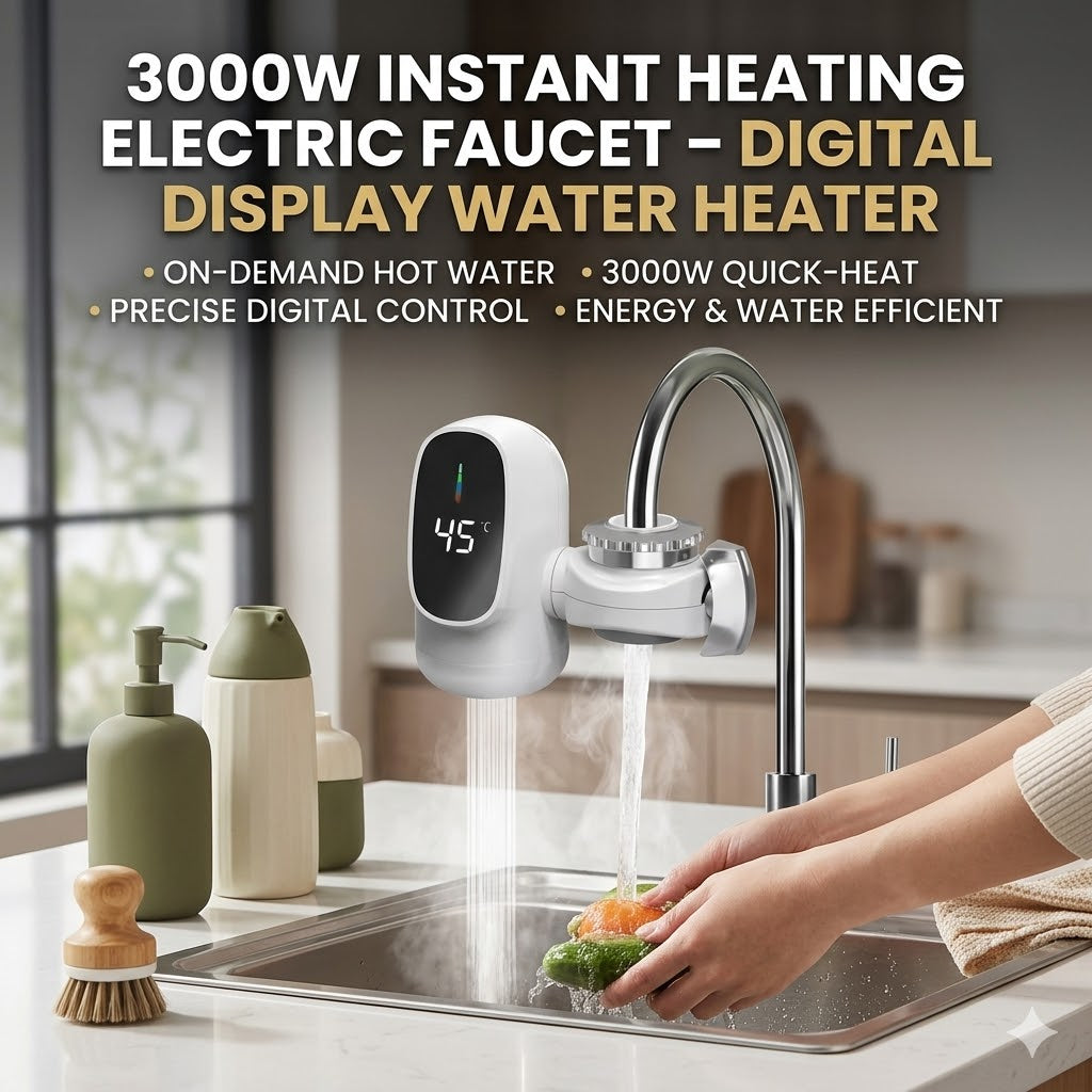 Instant Heating Electric Faucet – Digital Display Water Heater