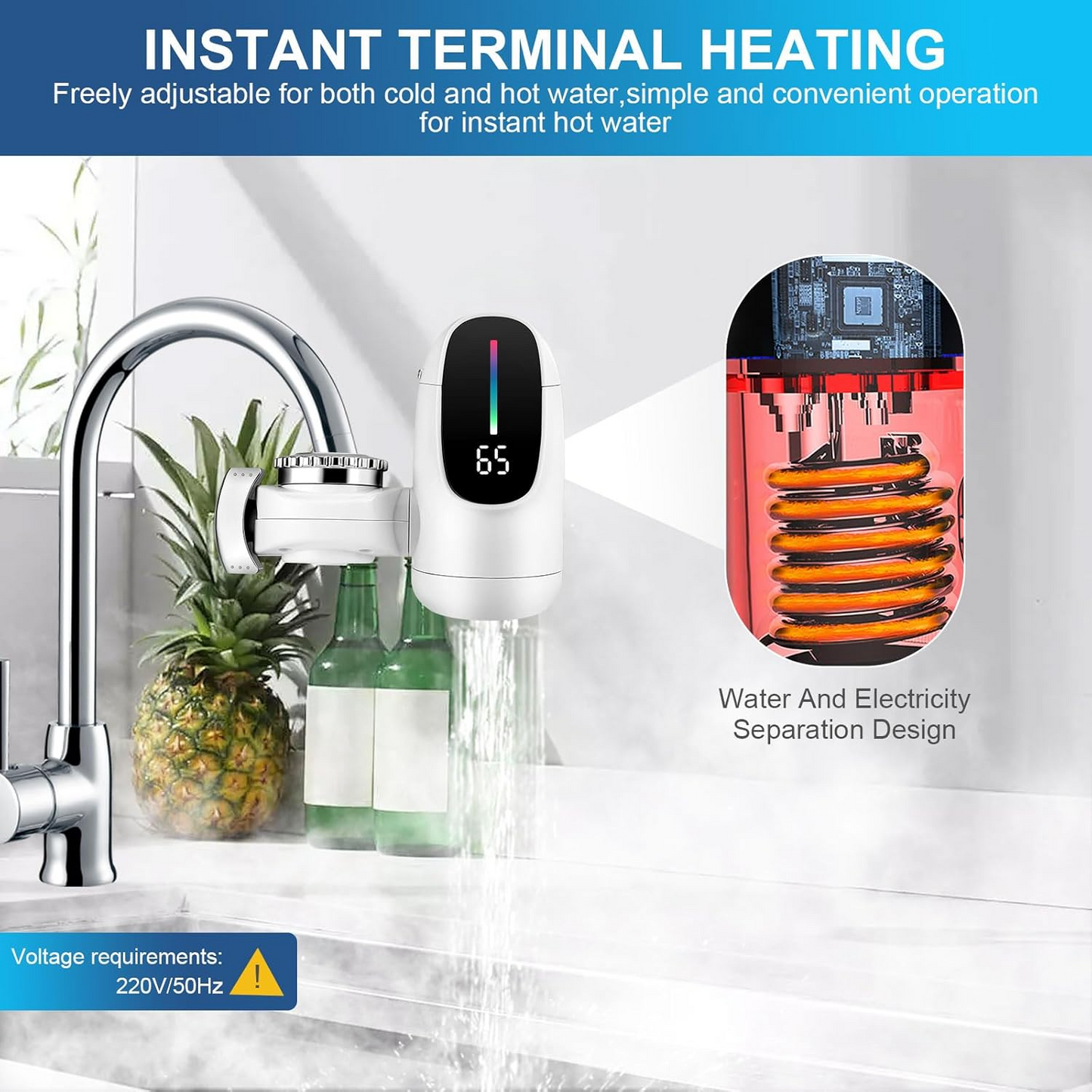 Instant Heating Electric Faucet – Digital Display Water Heater