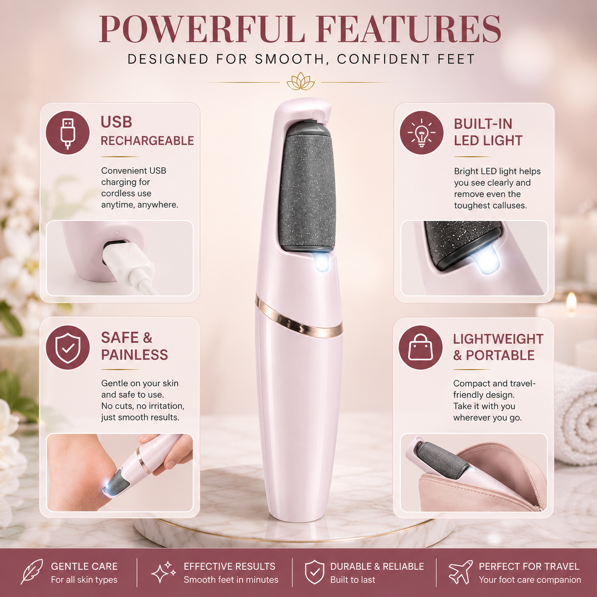 Rechargeable Electric Foot File Callus Remover